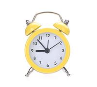 jieGorge Alarm Clock, Retro Twin Bell Silent Alloy Stainless Metal Alarm Clock, Loud Vintage Alarm Clock for Heavy Sleepers (Yellow)