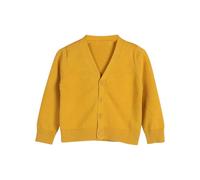jieGorge Baby Cardigan Age 7-8 Years Cotton Warm Sweater Outwear Ribbed Knit Solid Color Single Breasted Button Down V-Neck Long Sleeve Outerwear Jumpers Coats Knitted Clothes Yellow