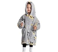 jieGorge Blanket Hoodie for Kids Age 2-6 Years Warm Cozy Pullover Oversized Extra Long Blanket Fluffy Giant Comfortable Home Hooded Sweatshirt with Pocket for Little Girls Boys