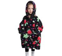 jieGorge Blanket Hoodie for Kids Age 2-6 Years Warm Cozy Pullover Oversized Extra Long Blanket Fluffy Giant Comfortable Home Hooded Sweatshirt with Pocket for Little Girls Boys