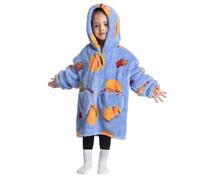 jieGorge Blanket Hoodie for Kids Age 2-6 Years Warm Cozy Pullover Oversized Extra Long Blanket Fluffy Giant Comfortable Home Hooded Sweatshirt with Pocket for Little Girls Boys