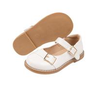 jieGorge Girls School Uniform Shoes Toddler Mary Jane Dress Flats with Bowknot Hook and Loop Non-Slip Soft Ballet Flats Casual Birthday Wedding Party Princess Dress Shoes for Kids