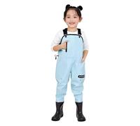 jieGorge Kids Jumpsuit Girls Rain Bib Pants Children's Water Play Jumpsuit Adjustable Strap Clothes with Pocket for Boys and Girls to Catch Fish Rain Boots Rain Pants Beach Light Blue