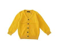 jieGorge Knit Cardigan for Baby Girl Boy Age 18-24 Months Warm V-Neck Sweater Solid Color Single Breasted Button Down Long Sleeve Outerwear Jumpers Soft Comfort Coats Knitted Clothes Yellow