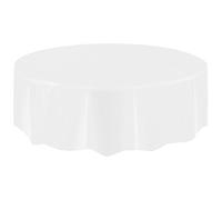 jieGorge Large Plastic Circular Table Cover Cloth Wipe Clean Party Tablecloth Covers WH, Kitchen?Dining & Bar for Easter Day (White)