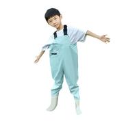 jieGorge Raincoat for Kids Waterproof Jacket and Trousers Set Lightweight Rain Coat Pants with Side Pockets Children's Water Play Jumpsuit Pants Girls Boys Rain Jacket Hooded Rainwear Sky Blue