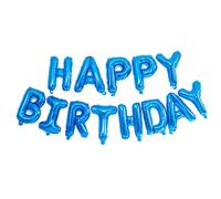 jieGorge Self Inflating Happy Birthday BalloonS Banner Bunting 16 inch Letters Foil (Blue), Wall Sticker for Easter Day (Blue)