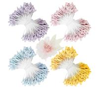 Jiehaojia 1400Pcs 3mm Double Head Flower Stamen Pistil Multicolor Artificial Floral Stamen for Flower Making,DIY Christmas Card,Wedding Decoration