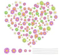 Jiehaojia 152 Pcs Mini Daisy Decorations, Artificial Resin Daisy Flowers for Resin Crafts, Small White Pink Purple Fruit Green Flatback Charms for DIY, Party and Home Decoration