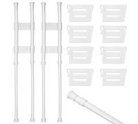 Jiehaojia 2 Pcs Double RV Refrigerator Bars 15.8-27.6inch Adjustable Tension Rv Fridge Rod with 8 Pcs freezer dividers,for Holding Food Drinks in Caravans and Motorhomes