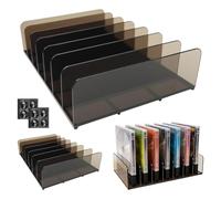 Jiehaojia 2 Pcs Translucent Gray DVD/CD Storage Box CD Holder,CD Tray Holds up to 14 CD Cases for Media Shelf Storage and Organization for Countertop/Kitchen/Bathroom/Cabinet