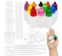 Jiehaojia 96Pcs 10ml Plastic Dropper Bottle, Portable Squeezable Drop Bottles, with Funnel Measuring Cup Transparent Stirring Stick Transfer Pipette