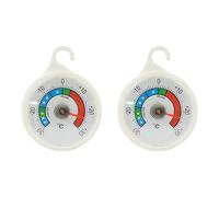 JIEHU 2 Pcs Fridge Thermometer, Dial Refrigerator Thermometer, Fridge and Freezer Thermostat for Temperature Control, Fridges Thermostat with Coloured Zones, Error range: ±2 degrees