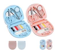 JIEHU 2 Pcs Travel Sewing Kit Mini, Sewing Kit Travel, Small Sew Kits Travels for Home Traveler, Beginner Emergency Sew Repair Kits