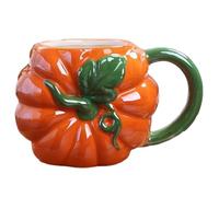 jiejack 1 Piece Creative Personality Mugs, Fruit Shape Ceramic Coffee Cup, Creative Pumpkin Pineapple Coffee Mug with Lid for Home Decoration (B)