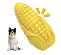 jiejack Dog Bone Sound Toy Meat Corn Aroma Bacon Flavour TPR Rubber Chew Resistant Teeth Cleaning Self-Employment for Medium Small Dogs (A)