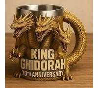 jiejack Godzilla Personalised 3D Coffee Mug, Creative Relief Mug, Gift for Movie Lovers, Fans Gift Idea, Drinking Glass with 3D Design (E)