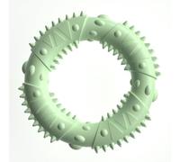 jiejack Hedgehog Shape Dog Chew Tool - TPR Environmentally Friendly Chew Ring with Sonic Whistle, Dental Care Chew Bar for Small to Medium Dogs for Teeth Cleaning and Relieving Boredom (Green)