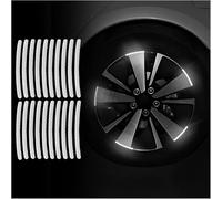 jiejack Pack of 20 Reflective Wheel Rim Strips Stickers, Bicycle Rims Stickers/Rims Reflectors Bicycle Road Traffic Regulations, Car, Bicycle - Reflective Safety Strips for Rims (Silver)