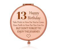 Jielahua 13th Birthday Gifts for Women Girls Compact Makeup Mirror for 13 Year Old Women Unique Birthday Gifts for Daughter Portable Compact Makeup Mirror for Best Friends Turning 13 Gifts