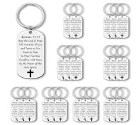 Jielahua 24PCS Christian Gifts for Women Keychain Christian Bible Keychains Motivational Gifts for Female Friends Women Men Religious Souvenir for Friends Faith Keychain Easter Birthday Present