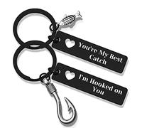 Jielahua 2Pcs Couple keyring Gift His and Hers keyring Fishing Lure keyring Set Gift for Dad Couples Boyfriend Girlfriend Fisherman Gift Anniversary Wedding Gift for Him and Her