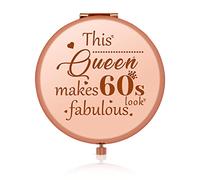 Jielahua 60th-69th Birthday Gifts for Women Rose Gold Compact Mirror 60-69 Year Old Birthday Gifts for Wife Grandmother 60th-69th Birthday Gifts for Mom Nana Retirement Gifts