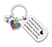Jielahua Autism Awareness Gift for Women Men Autism Awareness Key ring Autism Teacher Appreciation Gifts Thank You Gift for Special Education Teachers Day for Autism Awareness Month Retirement Gifts