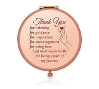 Jielahua Boss Mentor Appreciation Gift for Women: Rose Gold Compact Mirror, 2.6 Inch, Magnifying & Regular Sides, Portable, Perfect for Makeup, Retirement, Going Away Gifts