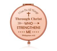 Jielahua Christian Gifts for Women Folding Makeup Mirror for Best Friends Encouragement Gift First Communion Gift for Girls Baptism Gifts for Teens Good Wishes Gift for Goddaughter Birthday Gift
