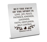 Jielahua Christian Gifts for Women Men Motivational Desk Sign, Stainless Steel, 10.2cm x 10.2cm x 1.5cm, Modern, Tabletop, Perfect for Home Office Decor & Gift-Giving Occasions