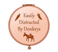Jielahua Donkey Lover Gift Pocket Makeup Mirror Donkey Gift for Women Donkeys Owner Gifts Christmas Birthday Present for Donkeys Lover Daughter Best Friend Sister Folding Makeup Mirror for Her