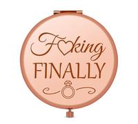 Jielahua Engagement Gift for Couples Compact Makeup Mirror Engage Gift for Couples Wedding Gifts for Couple Bride to Be Gift Pocket Makeup Mirror Wedding Party Presents for Newly Engaged Couple