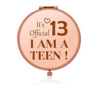 Jielahua Gift for 13th Birthday Party Compact Makeup Mirror for Best Friends Niece Cool 13th Birthday Gifts for Her Folding Pocket Mirror for Granddaughter 13 Year Old Birthday Gifts from Mother