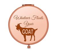 Jielahua Goat Lover Gift Compact Makeup Mirror for Women Animal Lover Gif Goats Themed Gifts Goats Lady Gift Goat Farmer Presents Birthday Graduation Present for Her Best Friend Folding Makeup Mirror
