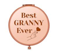 Jielahua Grandma Gifts from Granddaughter Grandson Portable Compact Mirror Grandmother Gift from Grandchildren Folding Makeup Mirror Granny Gifts for Grandma Appreciation Gift for Nana Birthday Gifts