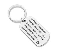 Jielahua Happy 25 Year Wedding Anniversary for Her Him Anniversary Keyring Gifts for Boyfriend Girlfriend His and Her Gifts for Husband Wife Valentines Day Gifts for Bride Groom Romantic Couples Gift