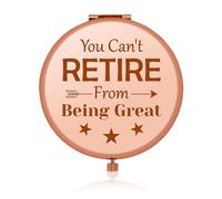 Jielahua Happy Retirement Gifts for Friends Compact Makeup Mirror for Retired Auntie Retirement Appreciation Gift for Mom Boss Coworkers Going Away Gifts Going Away Gifts Travel Makeup Mirror