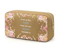 Jielahua Inspirational Religious Gifts Makeup Bag for Women - Christian, Spiritual, Friendship - Brown - Storage - Cosmetic Case
