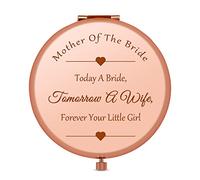 Jielahua Mother of The Bride Gifts Mother's Day Wedding Gifts Rose Gold Compact Mirror Engagement Proposal Gifts for Mother In Law and Brides Mom Bridal Shower Gifts Anniversary Wedding Gifts