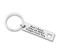 Jielahua New Driver Keyring Drive Safe Keyring Sweet Sixteen Gift Keyring First Car Key Chain Teen Daughter Gift Trucker Gift Birthday Gift Girl Key Chain Driver Keyring for Son Daughter Boyfriend