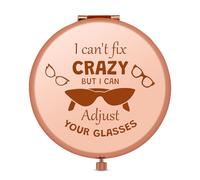 Jielahua Optometry Gifts for Women Folding Makeup Mirror for Her Gift for Optometrist Eye Doctor Vision Gifts Graduation Christmas Birthday Present for Women Rose Gold Compact Mirror