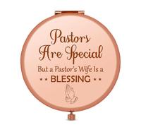 Jielahua Pastors Wife Appreciation Gift Travel Compact Pocket Makeup Mirror Christian Gifts for Pastors Wife Folding Makeup Mirror Inspirational Gift Religious Gift for Pastor's Wife Retirement Gifts