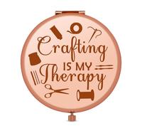 Jielahua Sewing Gifts for Women Compact Makeup Mirror Quilting Gifts for Women Crafting Lover Gift for Mom Grandma Sewing Accessories Folding Makeup Mirror Christmas Birthday Present