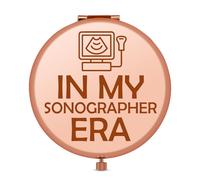 Jielahua Sonographer Gift Compact Makeup Mirror for Women Sonographer Appreciation Gift Ultrasound Technician Gifts Christmas Birthday Graduation Retirement Gifts Folding Makeup Mirror for Her