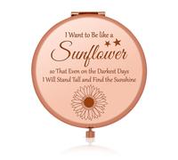 Jielahua Sunflower Gifts for Women Girls Compact Pocket Makeup Mirror for Best Friends Inspirational Gift Sunflower Lover Gifts Encouragement Gifts Sunlight Spiritual Gifts Christmas Birthday Gift