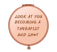 Jielahua Therapist Appreciation Gifts Compact Makeup Mirror for Women Occupational Therapy Gift Therapist Gifts Graduation Retirement Christmas Birthday Present Folding Makeup Mirror for Her