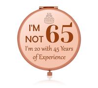 Jielahua Turning 65 Gifts for Grandmother Folding Pocket Mirror for 65 Year Old Women Sweet 65th Birthday Gifts for Godmother Unique Birthday Gifts from Daughter Travel Makeup Mirror for Birthday