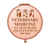 Jielahua Veterinary Medicine Gift Compact Makeup Mirror for Women Veterinarian Appreciation Gifts Vet Tech Gifts Veterinary Student Graduation Gift Christmas Birthday Presents Pocket Makeup Mirror