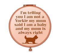 Jielahua Yorkie Gifts for Women Compact Mirror Dog Lovers Gift Dog Mom Gift for Women Makeup Mirror Dogs Lovers Present for Sister Bestie Dogs Owner Mothers Day Christmas Birthday Gifts